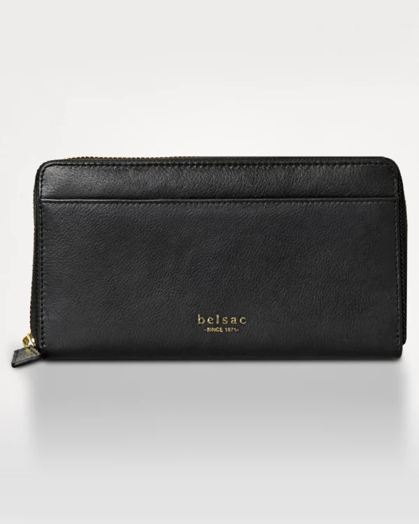 elsac Ola pung i blødt kalveskind set forfra med stiklomme på fronten