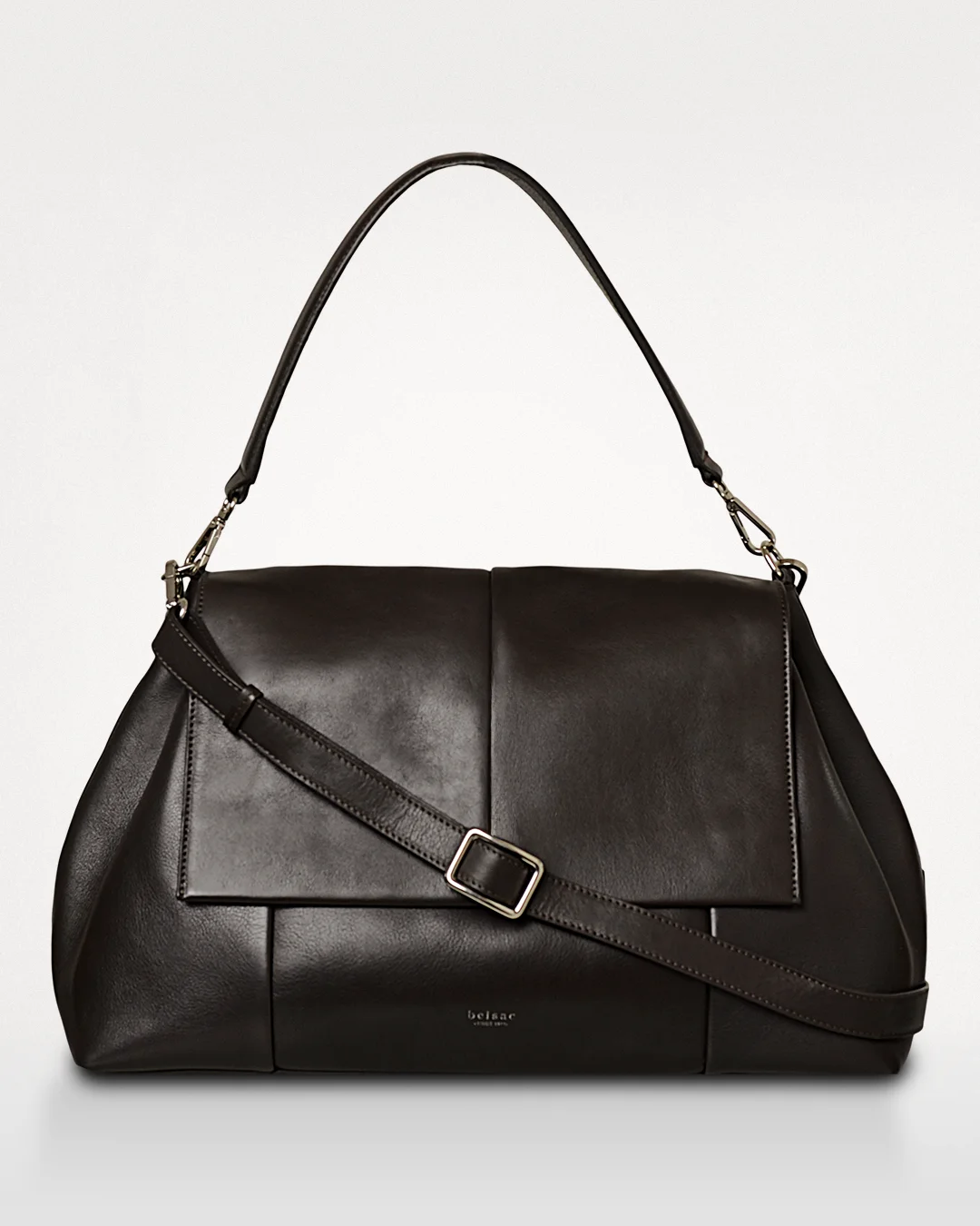 Ofia arbejdstaske til 13” laptop i brunt læder, forfra