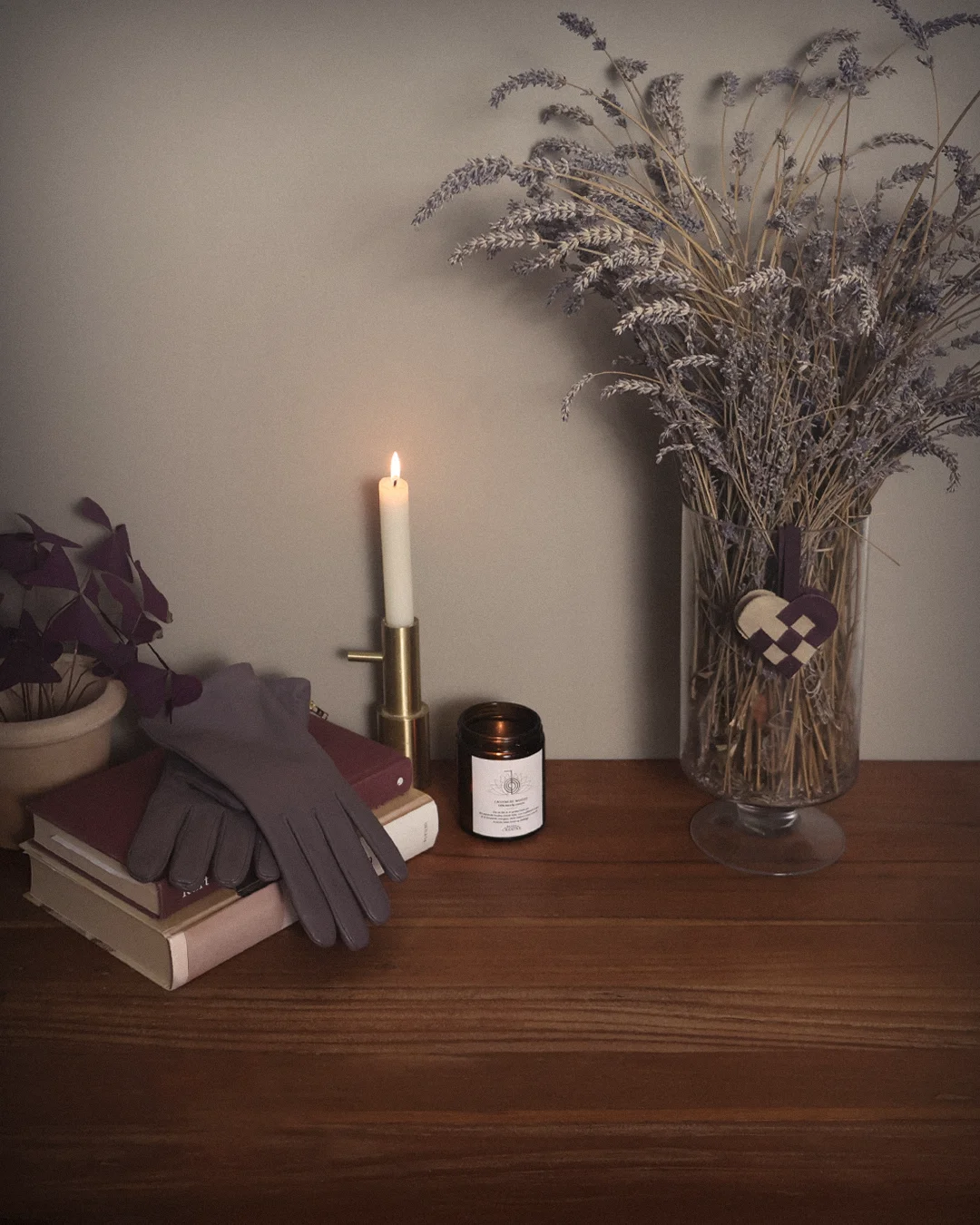 flettet julehjerte ruskind burgundy beige 5