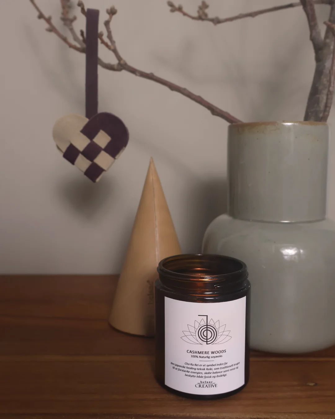 flettet julehjerte ruskind burgundy beige 6