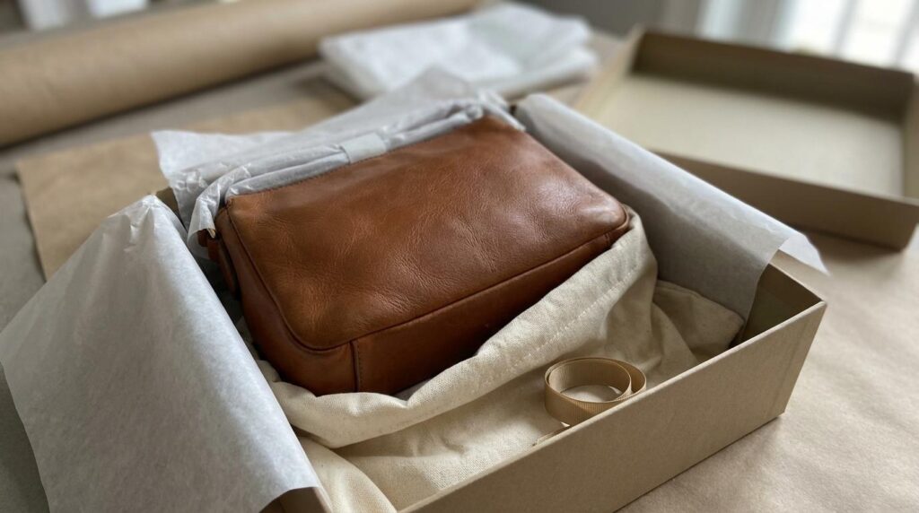 gaveindpakning lædertaske