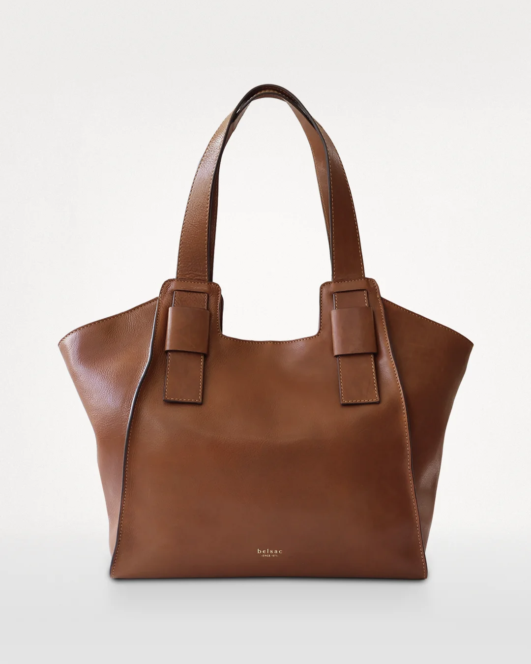 Hannah cognac shopper taske laeder set forfra